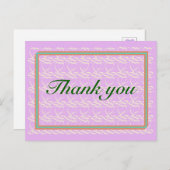 Carte Postale Merci ~coeur ruban violet~ (Devant / Derrière)