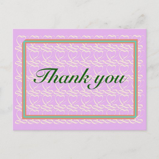 Carte Postale Merci ~coeur ruban violet~ (Devant)