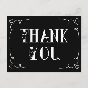 Carte Postale Merci Coeurs Noir Et Blanc