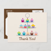 Carte Postale Merci Coloré Cupcake Tree (Devant / Derrière)