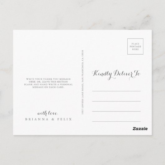 Carte Postale Merci coloré Dainty Fleurs sauvages (Dos)