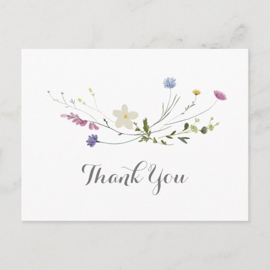 Carte Postale Merci coloré Dainty Fleurs sauvages (Devant)