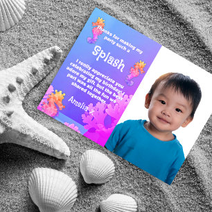 Carte Postale Merci coloré de Seahorse Party