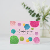 Carte Postale Merci coloré Pom Pom (Debout devant)