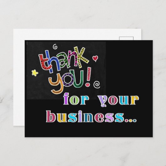 Carte postale Merci colorée (Devant / Derrière)