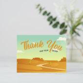Carte Postale merci commande avec conception de paysage animé (Debout devant)