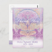 Carte Postale Merci | Condoléances | Anges du gardien rose (Devant / Derrière)