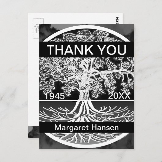 Carte Postale Merci | Condoléances | Arbre de vie (Devant / Derrière)