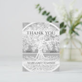 Carte Postale Merci | Condoléances | Arbre de vie Argent (Debout devant)