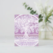 Carte Postale Merci | Condoléances | Arbre de vie rose (Debout devant)