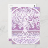 Carte Postale Merci | Condoléances | Arbre de vie rose (Devant / Derrière)