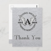 Carte Postale Merci | Condoléances | ARGENT (Devant / Derrière)