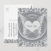 Carte Postale Merci | Condoléances | ARGENT (Devant / Derrière)