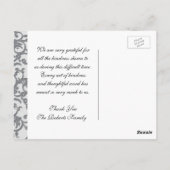 Carte Postale Merci | Condoléances | ARGENT (Dos)