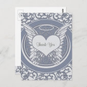 Carte Postale Merci | Condoléances | Bleu (Devant / Derrière)