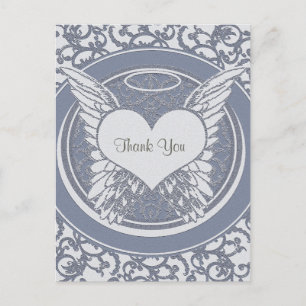 Carte Postale Merci   Condoléances   Bleu