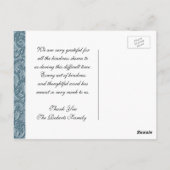 Carte Postale Merci | Condoléances | Bleu Clair (Dos)