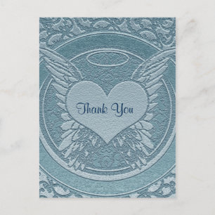 Carte Postale Merci Condoléances Bleu Clair