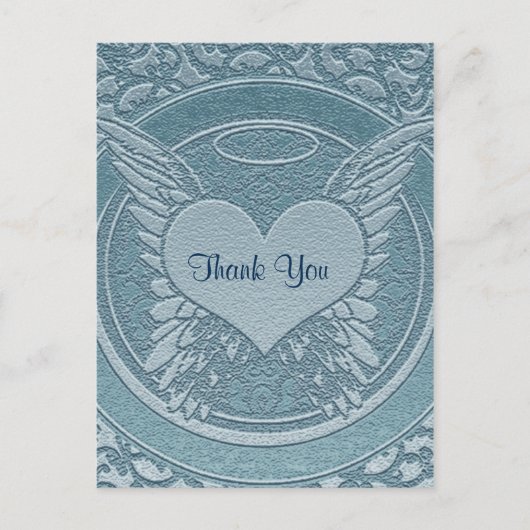 Carte Postale Merci | Condoléances | Bleu Clair (Devant)