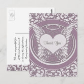 Carte Postale Merci | Condoléances | Rose (Devant / Derrière)