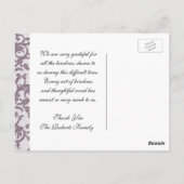 Carte Postale Merci | Condoléances | Rose (Dos)