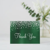 Carte Postale Merci Confetti Diamond Foil Vert foncé (Debout devant)