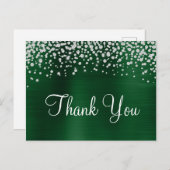Carte Postale Merci Confetti Diamond Foil Vert foncé (Devant / Derrière)