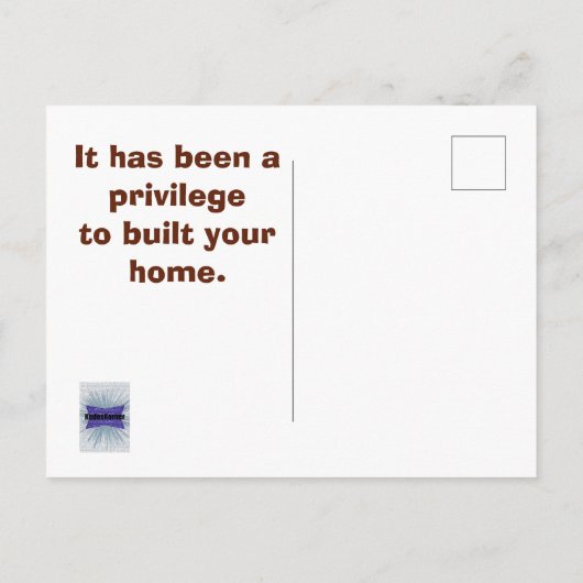 Carte Postale Merci Construction client Appréciation brique (Dos)