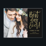 Carte postale Merci COULEUR ÉDITABLE le meilleur j<br><div class="desc">Envoyer votre note de remerciement sera une brise avec cette carte postale de remerciement chic et élégante. Visitez notre salle d'exposition sur les designs WWW.BERRYBERRYSWEET.COM</div>