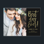 Carte postale Merci COULEUR ÉDITABLE le meilleur j<br><div class="desc">Envoyer votre note de remerciement sera une brise avec cette carte postale de remerciement chic et élégante. Visitez notre salle d'exposition sur les designs WWW.BERRYBERRYSWEET.COM</div>