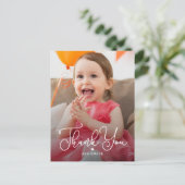 Carte postale Merci couleur modifiable de charme (Debout devant)