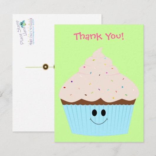 Carte postale Merci Cupcake (Devant / Derrière)