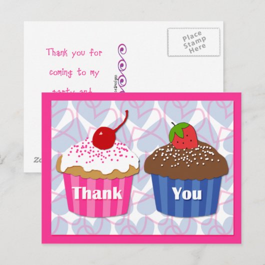 Carte postale Merci Cupcake (Devant / Derrière)