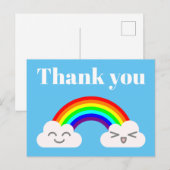 Carte Postale Merci Cute Clouds et Rainbow Postcard (Devant / Derrière)