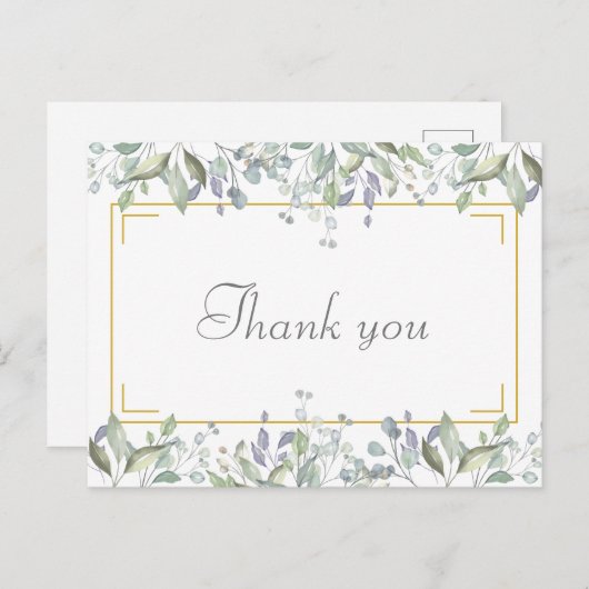 Carte Postale Merci d'affaires à script floral simple (Devant / Derrière)