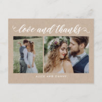 Carte postale Merci d'amour de grâce Kraft