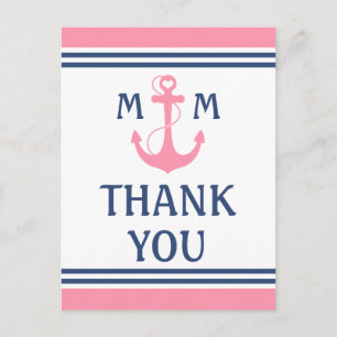 Carte Postale Merci d'Ancre cardiaque rose