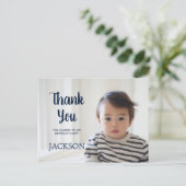 Carte Postale Merci d'anniversaire bleu marine (Debout devant)