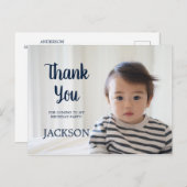 Carte Postale Merci d'anniversaire bleu marine (Devant / Derrière)