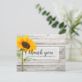 Carte Postale Merci d'anniversaire de tournesol rustique (Debout devant)