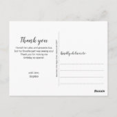 Carte Postale Merci d'anniversaire de tournesol rustique (Dos)