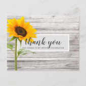 Carte Postale Merci d'anniversaire de tournesol rustique (Devant)