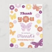 Carte Postale Merci d'anniversaire du papillon rétro (Devant)