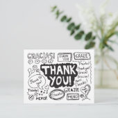 Carte Postale Merci dans différentes langues (Debout devant)