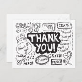 Carte Postale Merci dans différentes langues (Devant / Derrière)