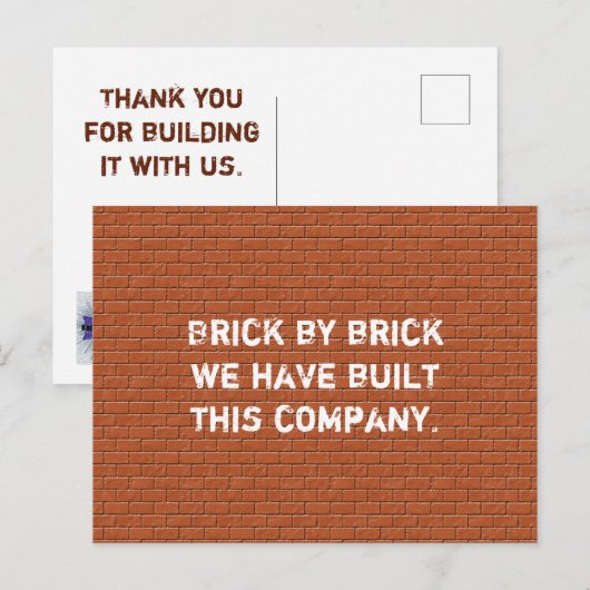 Carte Postale Merci d'appréciation des employés Démarrage d'entr (Devant / Derrière)