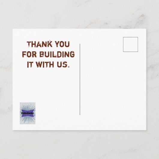 Carte Postale Merci d'appréciation des employés Démarrage d'entr (Dos)