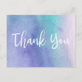 Carte Postale Merci d'aquarelle Abstrait violet et bleu (Devant)