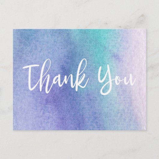 Carte Postale Merci d'aquarelle Abstrait violet et bleu (Devant)