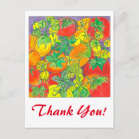 Merci d'aquarelle aux tomates vert rouge